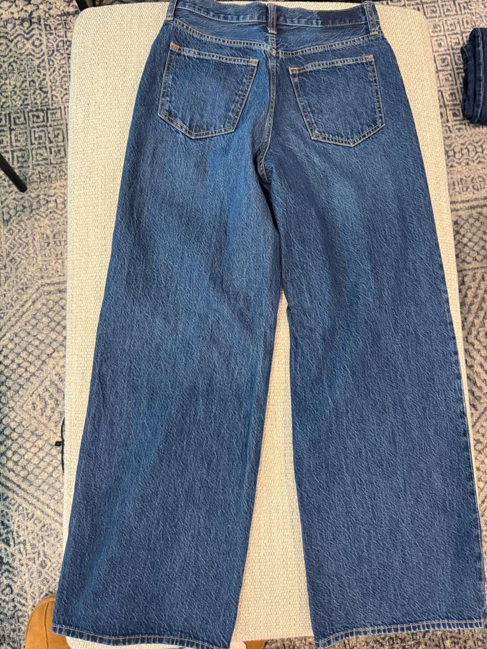 Abercrombie & Fitch Dark Blue Wide-Leg High-Rise Jeans - Picture 3 of 3